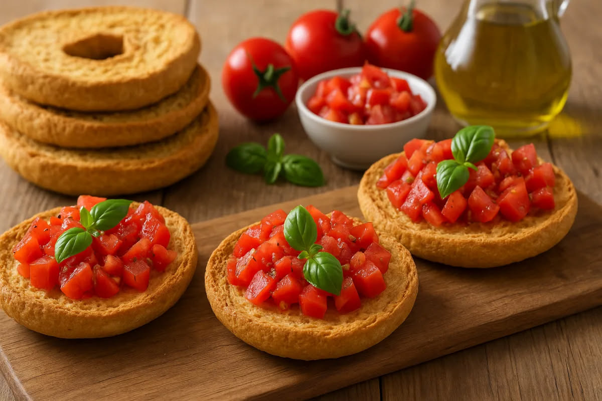 Tavolo di legno con ingredienti storici della pizza napoletana: strutto in una ciotola di ceramica, formaggio grattugiato, aglio, origano secco e pepe nero