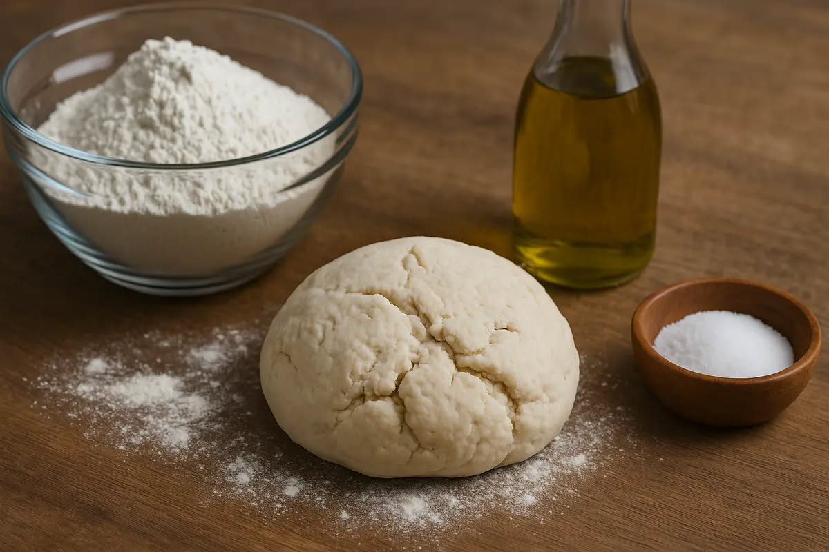 Pizza con olio visibilmente lucido e trasudante sulla superficie, cornicione pallido e molle, condimenti bagnati immersi in olio dorato