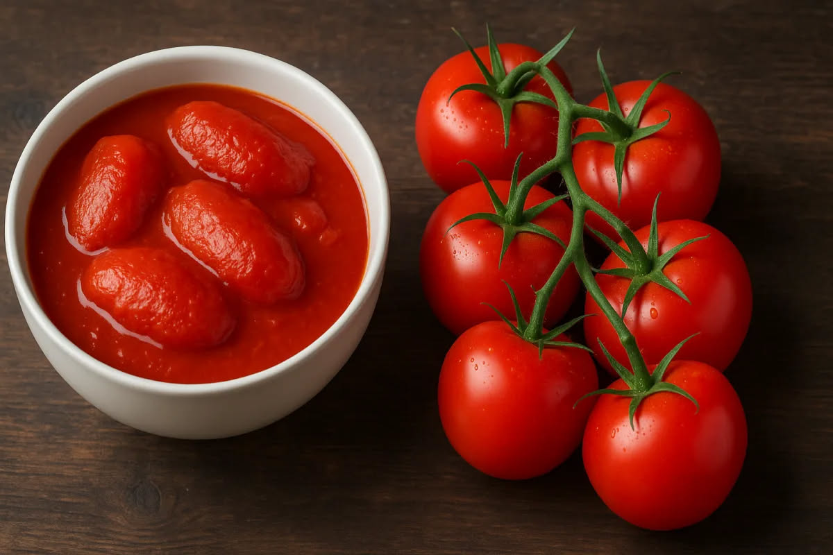 Pizza marinara napoletana su pala di legno, con pomodoro passato rosso vivo, aglio affettato sottile, origano secco e olio extravergine, cotta in forno a legna con cornicione dorato